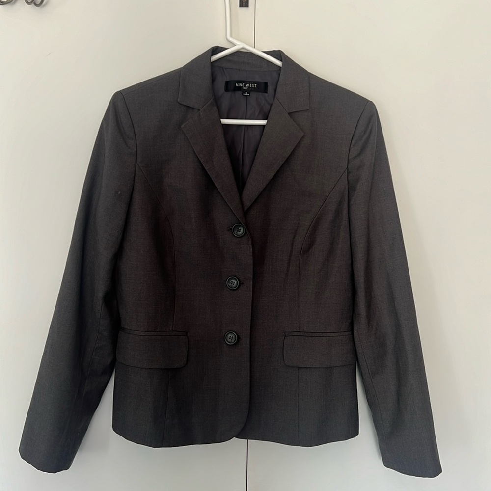 Nine West Dark Grey Blazer. Size 8.